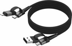Ansmann 1700-0188 καλώδιο USB 1,2 m USB A/USB C USB C/Lightning 60 W Μαύρος [Μαύρο], Άργυρος 