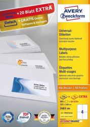 Avery 3483-200 αυτοκόλλητη ετικέτα Ορθογώνιο παραλληλόγραμμο Μόνιμο Λευκός [Άσπρος] 880 τεμάχια 