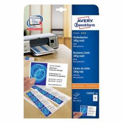 Avery C32010-10 επαγγελματική κάρτα Laser/Inkjet Χαρτόνι Λευκός [Άσπρος] 100 τεμάχια 