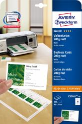 Avery Business Cards 85 x 54 Quick & Clean 10 Sheets επαγγελματική κάρτα Laser/Inkjet Χαρτί 100 τεμάχια 