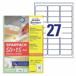 Avery L4737REV-65 ετικέτα εκτύπωσης Λευκός [Άσπρος] Αυτοκόλλητη ετικέτα εκτυπωτή 