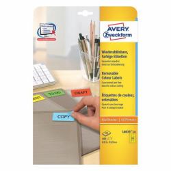 Avery L6035-20 αυτοκόλλητη ετικέτα Στρογγυλεμένο ορθογώνιο Αφαιρούμενο Κίτρινο 480 τεμάχια 