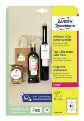Avery T2002-10 ετικέτα διεθύνσεων Μη αυτοκόλλητη ετικέτα Λευκός [Άσπρος] 