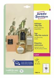 Avery T3002-10 ετικέτα διεθύνσεων Μη αυτοκόλλητη ετικέτα Λευκός [Άσπρος] 