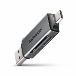 Axagon CRE-DAC USB-C+ USB-A 5 Gbps MINI card reader 2-slot & lun SD/microSD συσκευή ανάγνωσης καρτών USB 3.0 Type-A/Type-C Γκρι 