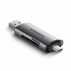 Axagon CRE-SAC συσκευή ανάγνωσης καρτών USB 3.0 Type-A/Type-C Γκρι 
