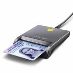 Axagon CRE-SM3T USB Smart card Flat αναγνώστης έξυπνων καρτών Εσωτερικός [Εσωτερικού χώρου] USB 2.0 Μαύρος [Μαύρο] 