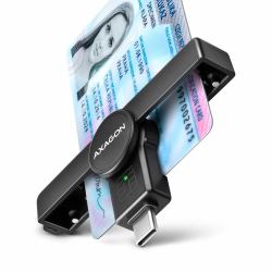 Axagon CRE-SMPC USB-C Smart card/ID card PocketReader αναγνώστης έξυπνων καρτών Εσωτερικός [Εσωτερικού χώρου] USB Type-C Μαύρος [Μαύρο] 