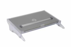 BakkerElkhuizen FlexDesk 640 ComfortRead θήκη εγγράφων Αφρός οξικού αιθυλενοβινυλίου [EVA], Πλαστικός, Ατσάλι Ελαφρύ Γκρι, Διαφανής 