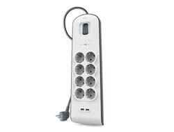 Belkin BSV804VF2M προστατευτικό μεταβολής τάσης Λευκός [Άσπρος] 8 Έξοδος [οι] εναλλασσόμενου ρεύματος 2 m 