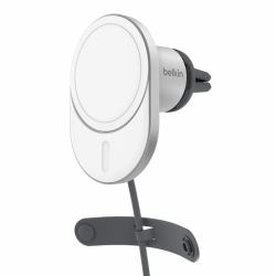 Belkin BoostCharge Pro Smartphone Άργυρος, Λευκός [Άσπρος] USB Ασύρματη φόρτιση Γρήγορη φόρτιση Αυτοκίνητο 