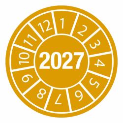 Brady DATE INSPECTION LBLS B-429 2027 - DIA 15 αυτοκόλλητη ετικέτα Γύρος Μόνιμο Πορτοκαλί, Λευκός [Άσπρος] 40 τεμάχια 