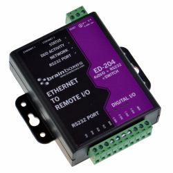 Brainboxes ED-204 Ethernet to 4 Digital IO and RS232 Serial Port with Ethernet Switch ψηφιακή & αναλογική I/O μονάδα Ψηφιακός 
