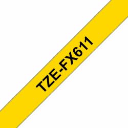 Brother TZE-FX611 ταινία κατασκευής ετικετών Μαύρο σε κίτρινο 