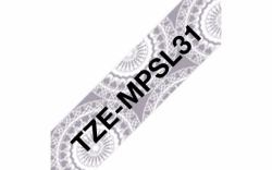 Brother TZE-MPSL31 ταινία κατασκευής ετικετών Μαύρο σε ασημένιο 