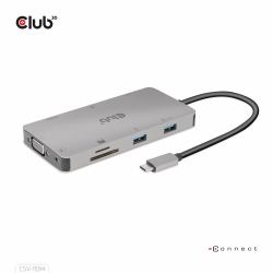 CLUB3D CSV-1594 φορητός σταθμός σύνδεσης & προσομοιωτής θύρας USB 3.2 Gen 1 [3.1 Gen 1] Type-C Μαύρος [Μαύρο], Γκρι 