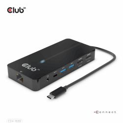 CLUB3D CSV-1595 φορητός σταθμός σύνδεσης & προσομοιωτής θύρας USB 3.2 Gen 1 [3.1 Gen 1] Type-C Μαύρος [Μαύρο] 