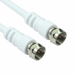 Cables Direct 2FW-01 ομοαξονικό καλώδιο 1 m Τύπος F Λευκός [Άσπρος] 