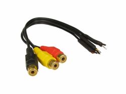 Cables Direct 3xRCA, 25cm καλώδιο ήχου 0,25 m Μαύρος [Μαύρο] 