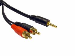 Cables Direct 2TR-301-05 καλώδιο ήχου 0,5 m 3.5mm 2 x RCA Μαύρος [Μαύρο] 