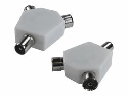 Cables Direct 9.5MM 1 MALE-2 FEMALE ADAPTOR WHITE Διαχωριστής καλωδίων Λευκός [Άσπρος] 