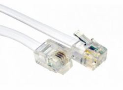 Cables Direct RJ11 - RJ11, 1m Λευκός [Άσπρος] 