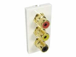 Cables Direct AV-MOD3RCA ρευματοδότης 3 x RCA Λευκός [Άσπρος] 