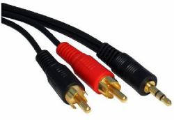 Cables Direct 3.5mm - 2xRCA, 3m καλώδιο ήχου Μαύρος [Μαύρο], Κόκκινο 