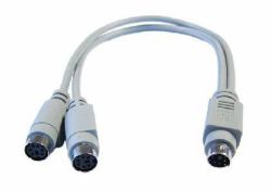 Cables Direct EX-099 PS/2 καλώδιο 0,25 m 6-p Mini-DIN 2x 6-p Mini-DIN Γκρι 