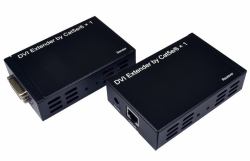 Cables Direct DVI Extender over Ethernet Μεταδότης & δέκτης AV Μαύρος [Μαύρο] 