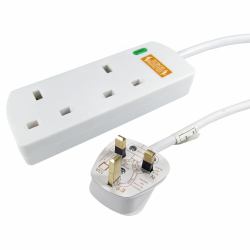 Cables Direct RB-10M02SPD προστατευτικό μεταβολής τάσης 2 Έξοδος [οι] εναλλασσόμενου ρεύματος Λευκός [Άσπρος] 10 m 