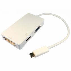 Cables Direct USB3C-HDV024K φορητός σταθμός σύνδεσης & προσομοιωτής θύρας Λευκός [Άσπρος] 