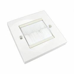 Cables Direct CDL Single Gang White Brush Plate