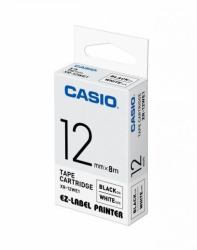 Casio XR-12WE1 ταινία κατασκευής ετικετών Μαύρο σε λευκό[άσπρο] 