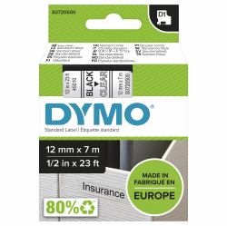 DYMO D1 Standard - Black on Transparent - 12mm ταινία κατασκευής ετικετών Μαύρο σε διάφανο 