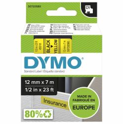 DYMO D1 Standard - Black on Yellow - 12mm ταινία κατασκευής ετικετών Μαύρο σε κίτρινο 