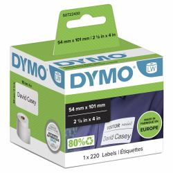 DYMO LW - Shipping / Name Badge Labels - 54 x 101 mm - S0722430 Λευκός [Άσπρος] Αυτοκόλλητη ετικέτα εκτυπωτή 