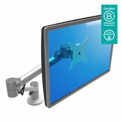 Dataflex Viewlite 85,1 cm [33.5"] Γραφείο Άργυρος, Λευκός [Άσπρος] 