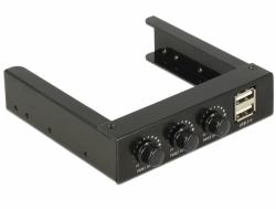 DeLOCK 62714 ελεγκτής ταχύτητας ανεμιστήρα 3 κανάλια Μαύρος [Μαύρο] 