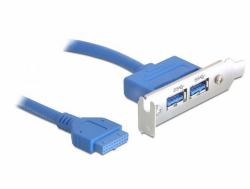 DeLOCK USB 3.0 19-pin - 2 x USB 3.0-A 