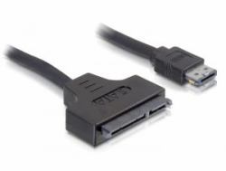 DeLOCK SATA cable, 0.5m SATA καλώδιο 0,5 m eSATAp Μαύρος [Μαύρο] 