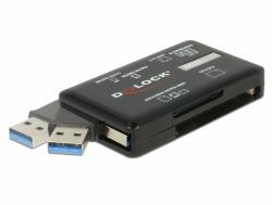 DeLOCK 91758 συσκευή ανάγνωσης καρτών USB 3.2 Gen 1 [3.1 Gen 1] Μαύρος [Μαύρο] 