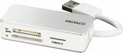 Deltaco UCR-147 συσκευή ανάγνωσης καρτών USB 3.2 Gen 1 [3.1 Gen 1] Type-A Λευκός [Άσπρος] 