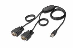 Digitus DA-70158 σειριακό καλώδιο Μαύρος [Μαύρο] 1,5 m USB Τύπου-A DB-9 