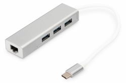 Digitus DA-70255 φορητός σταθμός σύνδεσης & προσομοιωτής θύρας USB 3.2 Gen 1 [3.1 Gen 1] Type-C Γκρι, Λευκός [Άσπρος] 