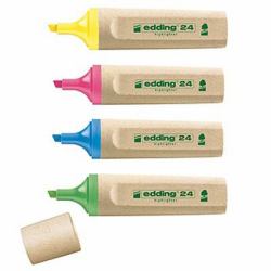 Edding EcoLine 24 μαρκαδόρος 4 τεμάχια Λοξή /Λεπτή άκρη Μπλε, Πράσινος [Πράσινο], Ροζ, Κίτρινο 