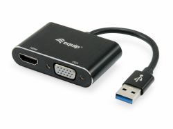 Equip 133386 κάρτα γραφικών USB 1920 x 1080 εικονοστοιχεία Μαύρος [Μαύρο] 