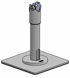 Ergonomic Solutions Base Plate with SP1 200mm - pole and Duratilt -BLACK- - Warranty: 60M