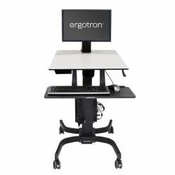 Ergotron WorkFit-C, Single LD Sit-Stand Workstation Μαύρος [Μαύρο], Γκρι Καλάθι πολυμέσων 