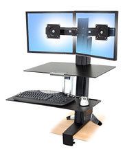 Ergotron WorkFit-S, Dual with Worksurface+ Μαύρος [Μαύρο] Σταντ πολυμέσων 